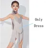 STAGE PEUR SUMBRE LATIN DANSE ROBE GRY SLIP SLIPS Girls Dancing Competition Costume Cha Practice Suit VDL194