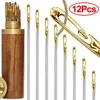 12pcs Trou latéral Aigne de couture aveugle en acier inoxydable Auto-filetage 3 tailles Pin de couture bricolage aiguille à main 240428