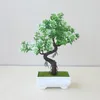 Декоративные цветы пластиковые растения Bonsai маленькие дерево горшок фальшивый растительный растительный горшок с цветочным цветом домашнее комната