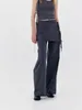 Pantaloni da donna estate 2024 donne stratificate gamba dritta cerniera ampia moda largo donna ad alta vita