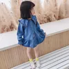 Robes de fille pour filles robe de jean solide style décontracté enfant printemps automne costumes enfants