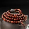 Stron en bois perles de prière en gros bracelet de santal rouge artisanat artisanat et femmes rift grain petit trou orna