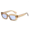 Sunglasses Small Rectangle Women Plastic Frame Orange Gradient Square Female Trendy Brand Designer Eyeglasses UV400