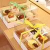 Gift Wrap Transparent Portable Cupcake Box Bread Cake Boxes With Display Window Pastry Packaging Wedding Baby Shower