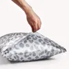 Satin Pillowcase for Hair Skin Grey Leopard Printed Pillow Cases Set of 2 Silk Satin Pillow Covers with Envelope Closure 240423