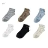 Men's Socks X7YA Breathable Soft Vertical Stripes Sock Short Performances Cotton Crew Socking