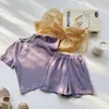 Clothing Sets Brother Sister Outfit Boys And Girls Clothes Summer Candy Color Short Sleeve Tops Shorts 2pcs Casual Kids