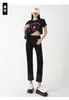 Frauen Jeans koreanische Mode elegant Vintage High Taille Dünn aus Frauen alle Gründe Weichmacher Chic Jeanshose Großhandel