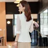 Frauenanzüge S-4xl Frauen Blazer Jacke dünne drei Viertelhülle Schlanker Frühlingssommer Herumn Casual Office Arbeit Plus Größe Weiß gelb Grün