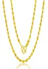 Véritable collier de couleur en or jaune 18 carats pour les femmes Chaîne d'onde de l'eau Bone / boîte / o Chaîne 45cm Collier Pendard Bijoux 09275454689