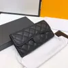 High quality designer bag Women long Walle Mini Double Fold Wallet Caviar Material Quilted Designer Sheepskin Multifunctional Small Money Super Multi Card Bag