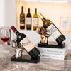 Decoratieve objecten Figurines MinimSm Porselein Konijn Wine Rack Ornamenten Creative Animal Trendy Wine Cabinet Decorations Home Office Decor Fashion Gift T240505