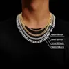 Bijoux hip hop 925 argent sterling 15 mm Baguette coupe diamant luxe Moisanite Cuban Link Chain