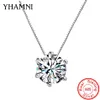 Yhamni Hoge kwaliteit Solitaire witte zirkoon chokers kettingen 925 zilveren ketting eenvoudige hangende ketting vrouwen geschenk sieraden d06 278p