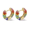 Hoop Huggie High Quanlity Boucles d'oreilles Colorf Rignestone Gold plaqué pour femmes pour femmes Hoops Bijoux de mode Livraison DHKX7