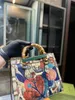 Projektantka Diana Bamboo torebka połowa elegancka połowa słodka nowa nowa retro torebka na zakupy dla torebki kolorowe kwiaty w formie retro na ramię portfel