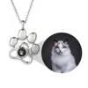 Aangepaste huisdier PO Projectie ketting Hond Cat Paw hanger geheugen sieraden cadeau drop gepersonaliseerde moederdag cadeaus 240423