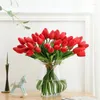 Flores decorativas 1pcs jardim artificial tulipas reais toque tulipa decoração de buquê Mariage para casamentos em casa FALSO FLOR