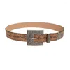 Ceintures femelles Cowgirl Belt Square Boucle Fashion en relief Western Western