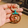 Dekorativa figurer Miamor Mini Tree of Life Dream Catcher Keychain bil Key Decoration Accessories Barn School Bag Hanging Pendant Gift