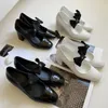 Мария Джейн Боуф для женщин Толстую каблук с пряжкой лук роскошные бренды платформы винтажные высокие каблуки