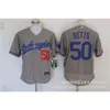 Dodgers Elite City Betts#50KERSHAWXW22 Niebieski biały czarny szary haft haftowy