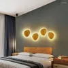 Wandlampen Persönlichkeit Kunst Holz runde LED Lampe moderne Wohnzimmersofa Hintergrund Gang Schlafzimmer Nacht