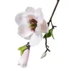 Dekoracyjne kwiaty sztuczne fałszywe liść Magnolia Floral Wedding Bukiet imprezowy wystrój domu biały pojedynczy gałąź kwiat