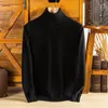 Suéteres masculinos Cashmere Sweater Roupeling Wool Pullover alto colarinho macio machado machos tops machos