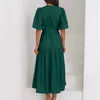 Party Dresses Women's Casual Short Sleeve V Neck Swing Dress Flowy Tiered Maxi Beach Knee Length For Women