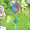 Figuras decorativas Spinner de vento cinético de mandala 3D Crystal Prism Prism Ball Sun Catcher Holding Garden Decor com 360 °