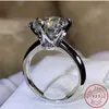 Solitaire 1 5ct Lab Diamond 24K Gold Ring Original 925 Стерлинговые обручальные обручальные кольца для женских свадебных ювелирных изделий 243L