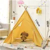 Tipi indoor game huis baby speelgoed baby katoen canvas 1.1m verjaardag cadeau vouwen Indian Childrens Camping Tent Childrens Wigwam 240424