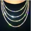 Colliers pendants New Ice Tennis Collier Mens Tennis Chaîne Fashion Hip Hop Jewelry Womens 16/18/20/24/0