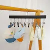 Hooks wassokhanger met 10 clips roestvrijstalen windbestendige ruimte reddende handschoenen sjaal ondergoed pinnen hangers