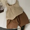 サマーベイビーTシャツ韓国スタイル幼児の女の子服の女の子トップベイビーボーイ服幼児の女の子のシャツ15歳の子供服240430