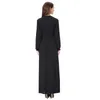 Vêtements ethniques M-XL Muslim Lady V couche Long Manches longues Black Abaya Arabes Couleur solide