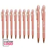 10pcslot negocio personalizado Simple Metal Rose Gold Bole Pens Publicidad Publicidad personalizada Patricato de papeles escolares Al por mayor 240430