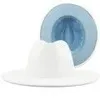 Geniş Kötü Şapkalar Yeni İki Renkli Fedora Şapkası Kadın Erkekler Caz Bayanlar Partisi Top Cap Patchwork Chapeau Sombreros de Mujer 50 Renk Drop D OTXPE