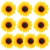 Decorative Flowers 10 Pcs Simulated Sunflower Flower Stickers Sewing Patches For Backpacks Decorate Hat Applique Jackets Silk Cloth Clothes