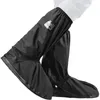 Cubierta de zapato de bota de lluvia impermeable negro con reflector alto de zapatos transparentes de zapatos transparentes para hombres de bicicleta de motocicleta Mujeres Y240419