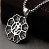 Colliers pendants Lotus en acier inoxydable masculin ohm aum