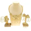 Серьги ожерелья устанавливают Yuleili Brazil Golduped Bracelet изящные ювелирные украшения капли цветы сладкая романтическая девушка