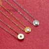 Collier de luxe Designer Bijoux Chaînes Link Jewelry Round Pendants Custom Pendants Femmes Femmes en acier inoxydable Saint Valentin