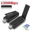 Adaptateurs réseau 1300 Mbps Adaptateur WiFi USB 2.4G Carte à double bande RTL8812BU Récepteur sans fil pour ordinateur portable PC 802.11a / b / g / n / ac otifo