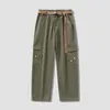 Pantaloni da uomo 2024 uomini cargo cotone dritto gamba larga oversize maschile in stile coreano tasche di moda grandi dimensioni casual