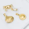 5pcs/Los 316L Edelstahl Gold plattierte Seesternschuhe Jakobsmuschel Krabbenschale Charmanhänger für Halskette Schmuck DIY MACHEN RETRO 240511