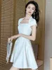 Robes de fête 2024 Sweet Girly French French Robe French Robe Elegant White Swing Ball Boule Femme Prom Vestidos Mujer Holiday Dating Vêtements