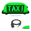 Luci decorative segno di taxi con tetto quadrato auto ricaricabile ricaricabile imbarcazione impermeabile a goccia magnetica mobili mobili motori dh7hs