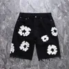 Mens denim Teara Luxury Designer Mens Shorts Jeans Men Jean Flower Denim Shorts Diamond Shortpants Slim Mens Street Hip Hop 5751